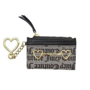 Juicy Couture Gothic Status Black Heart To Heart Card Case Black Gray Clip